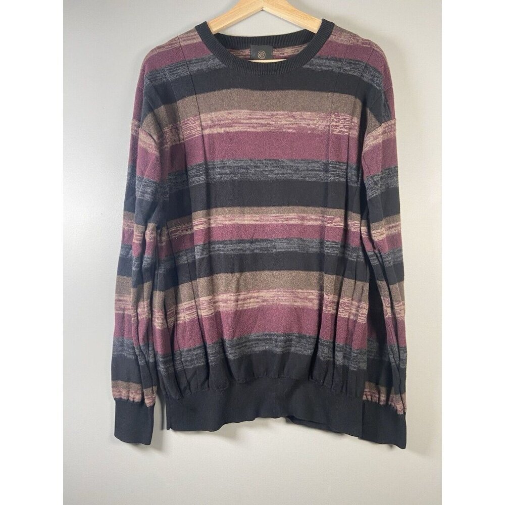 F/X Fusion Textured XXL Striped Crew Neck Long Sleeve‎ Pullover Sweater Grandpa